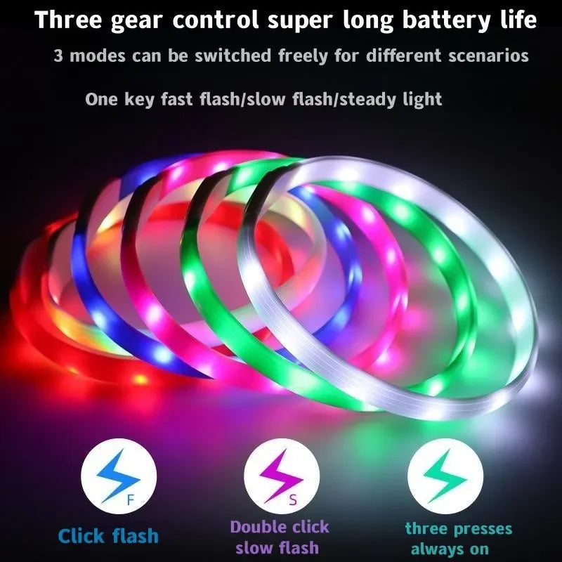 New Led Luminous Dog Collar PVC Waterproof , for Large Medium Small Dogs Collar Usb Light Night Safety Pet Glowing Accessories
